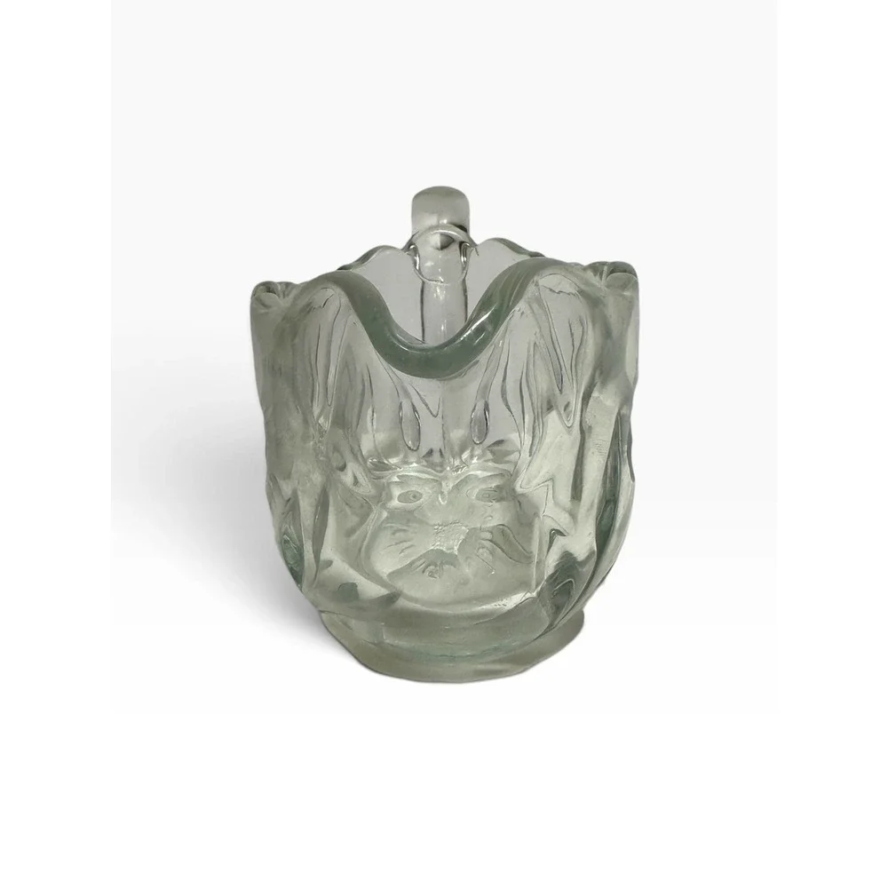 Scalloped Pressed Glass Creamer Pitcher 3x4